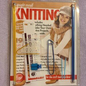 NEW Sealed Boye Knit Kit I Taught Myself Knitting Book & Needles/Accessories